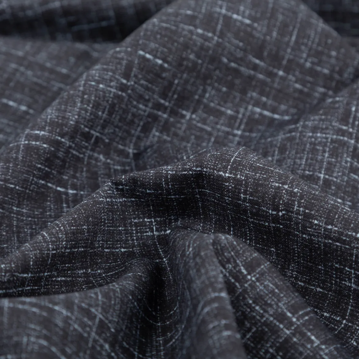 Baumwollstoff Trachtenstoff uni meliert Strukturoptik denimblau feinfädig und seidig glatt 1,40m Breite