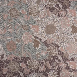 Baumwollstoff Trachtenstoffe Trachten Rosen Blätter groß beige rosa 1,45m Breite