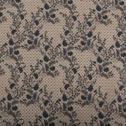 Baumwollstoff Trachtenstoffe Trachten Blumen Blätter beige petrol 1,40m Breite