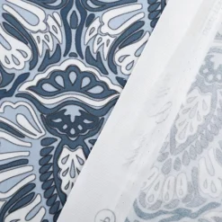 Baumwollstoff Trachtenstoffe Trachten Blumen Ornament Barock groß blau weiß 1,45m Breite