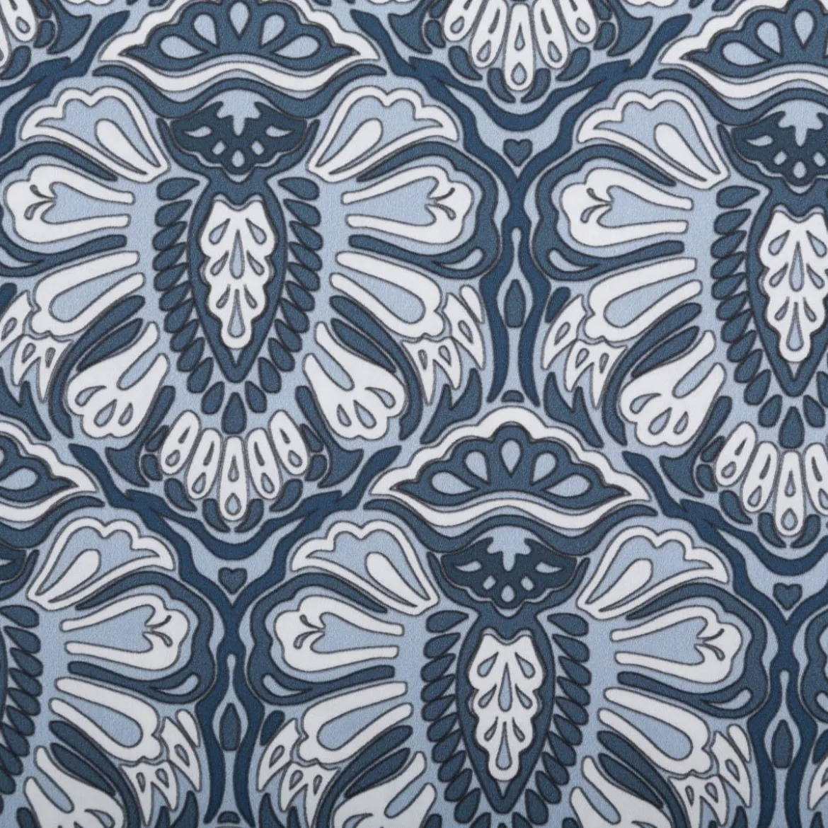 Baumwollstoff Trachtenstoffe Trachten Blumen Ornament Barock groß blau weiß 1,45m Breite