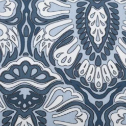 Baumwollstoff Trachtenstoffe Trachten Blumen Ornament Barock groß blau weiß 1,45m Breite