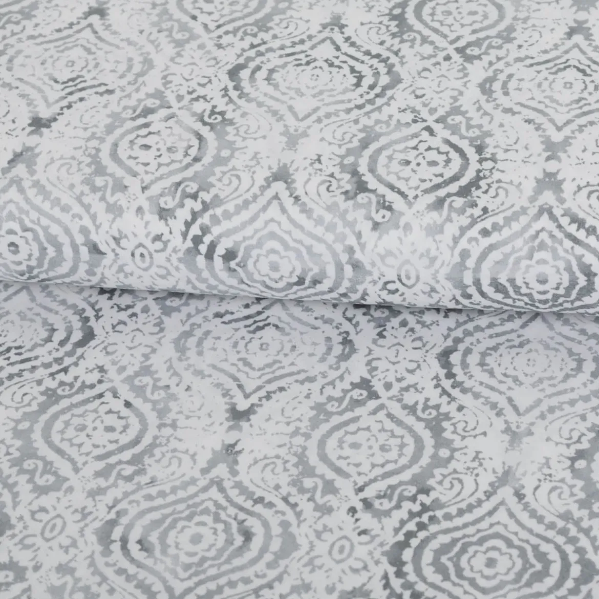 Baumwollstoff Trachtenstoffe Trachten Ornament Barock weiß grau 1,45m Breite