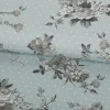 Baumwollstoff Trachtenstoffe Canvas Blumen Punkte hell blau grau 1,40m Breite