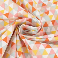 Baumwollstoff TRIMIA Geometrie Dreiecke weiß bunt 1,5m Breite