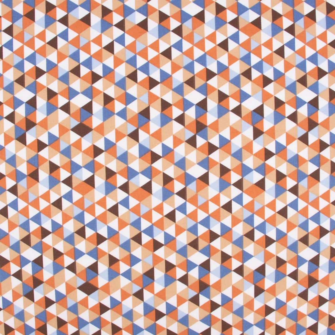 Baumwollstoff Trimia Geometrie Dreiecke weiß blau bunt 1,5m Breite