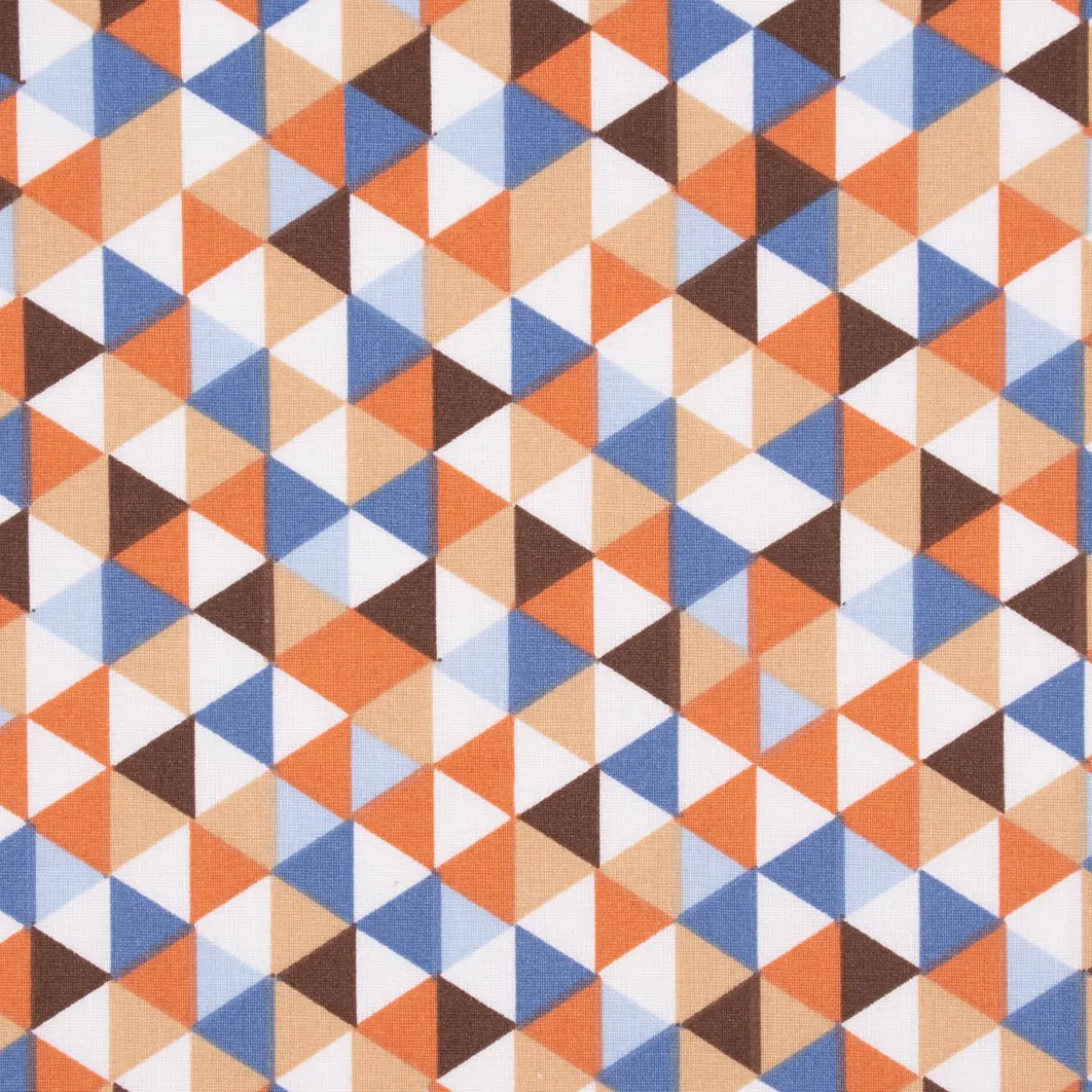Baumwollstoff Trimia Geometrie Dreiecke weiß blau bunt 1,5m Breite