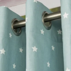 Baumwollstoff Twinkle Sterne graublau weiß Stoff Gardinenstoff Dekostoff