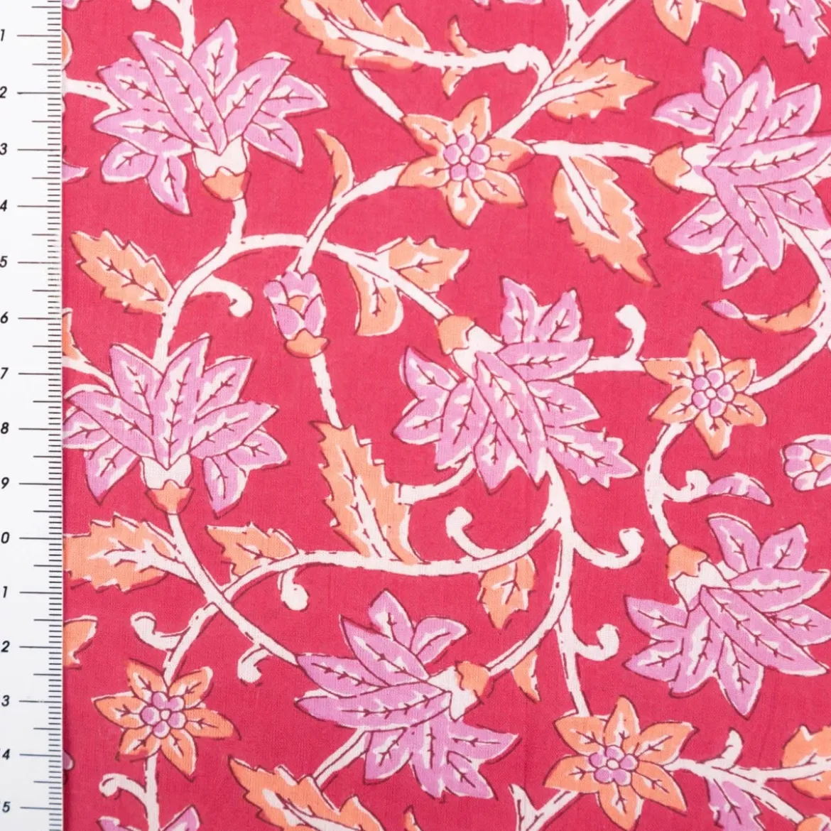 Baumwollstoff Voile Blumenranken pink 1,45m Breite