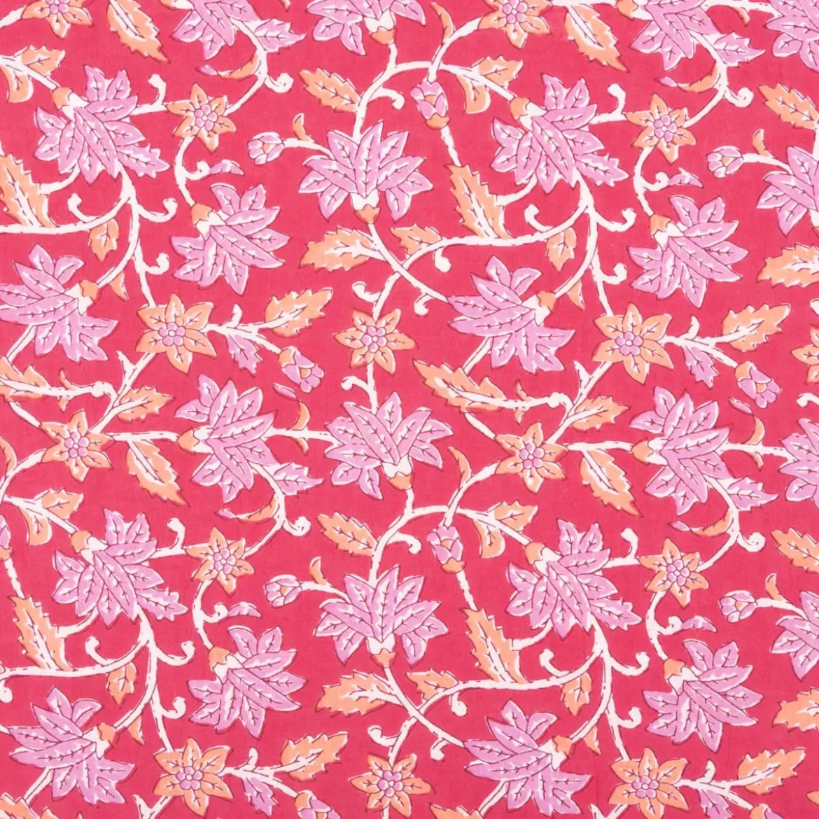 Baumwollstoff Voile Blumenranken pink 1,45m Breite