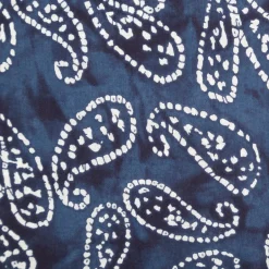 Baumwollstoff Voile Sommerdruck Paisley Indigioblau 1,40m Breite