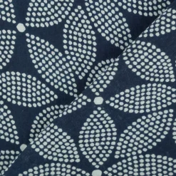 Baumwollstoff Voile Sommerdruck Blumen abstrakt Indigioblau 1,40m Breite