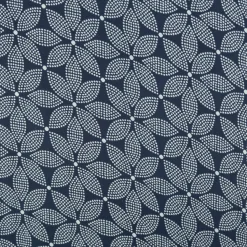 Baumwollstoff Voile Sommerdruck Blumen abstrakt Indigioblau 1,40m Breite