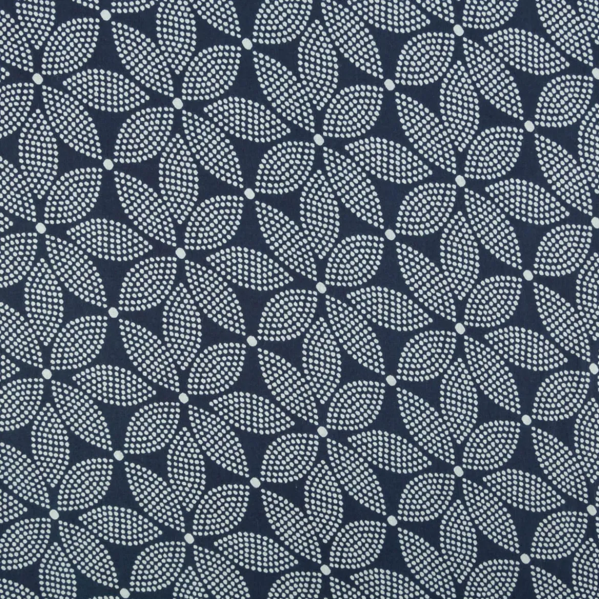 Baumwollstoff Voile Sommerdruck Blumen abstrakt Indigioblau 1,40m Breite