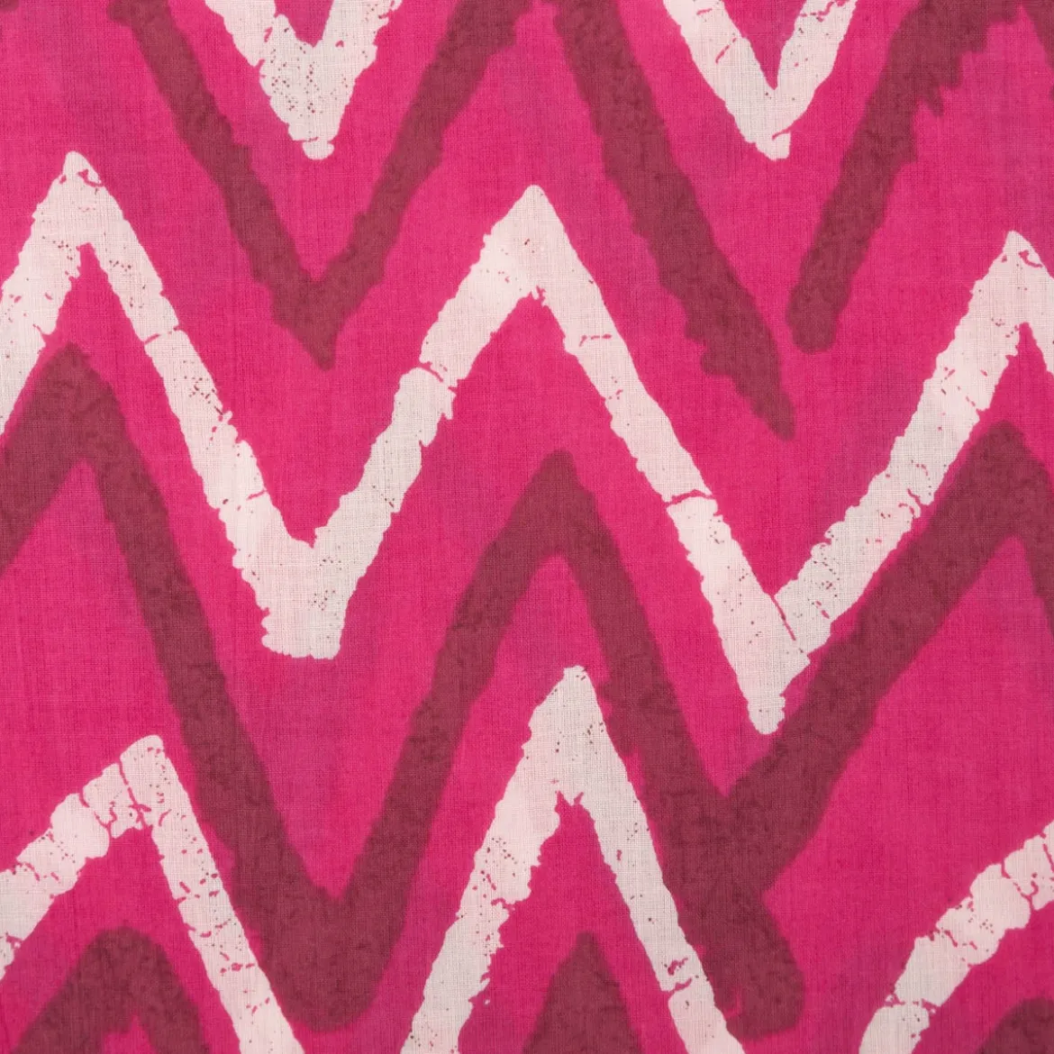 Baumwollstoff Voile Sommerdruck ZickZack Pink 1,40m Breite