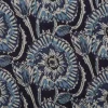 Baumwollstoff Voile Sommerdruck Blumen Indigioblau 1,40m Breite
