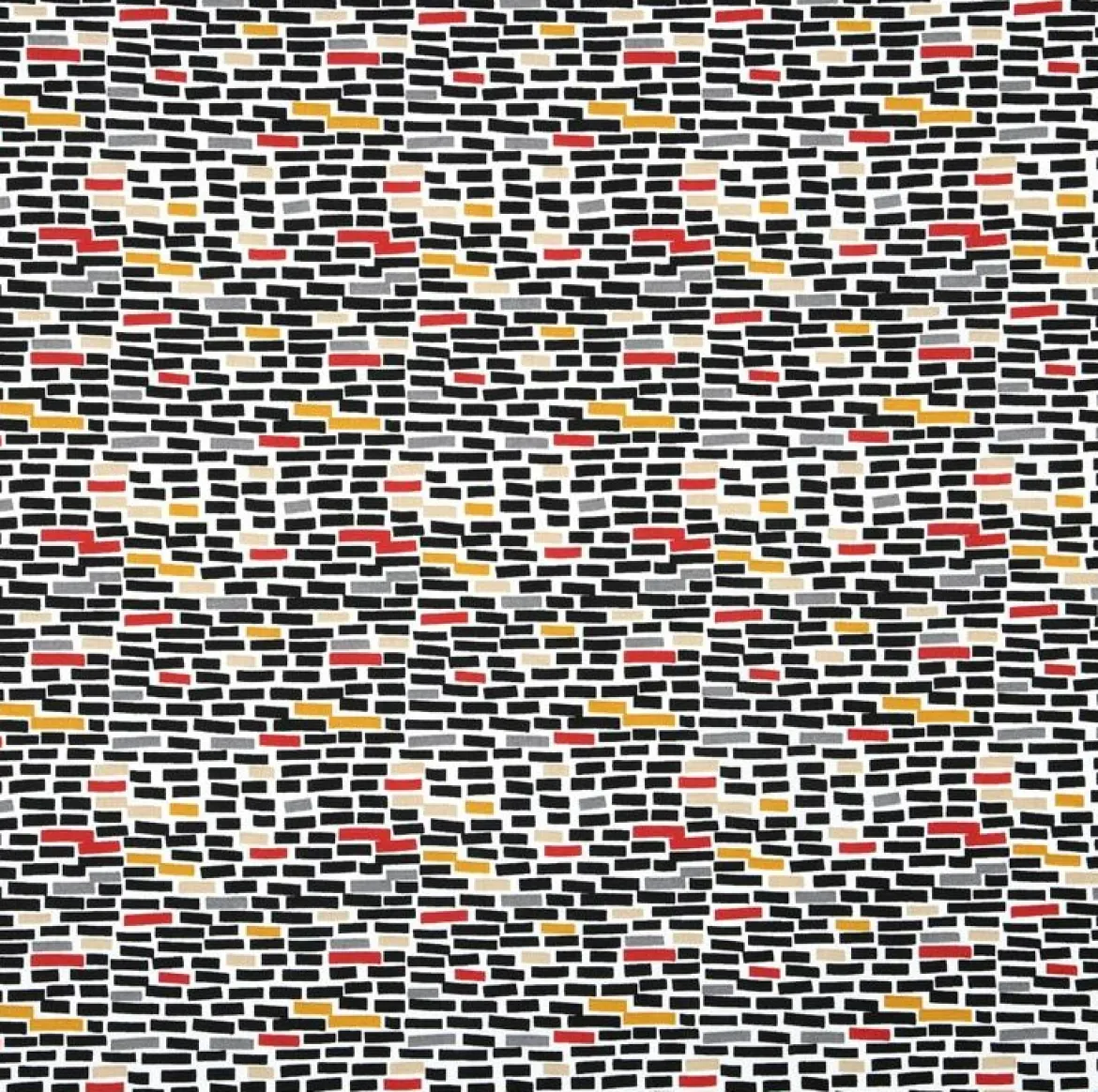 Baumwollstoff Wall Rechtecke schwarz rot gelb 1,40m Breite