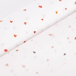 Baumwollstoff Webware Coreo Herzchen Mini-Herzen weiß rot 1,47m Breite