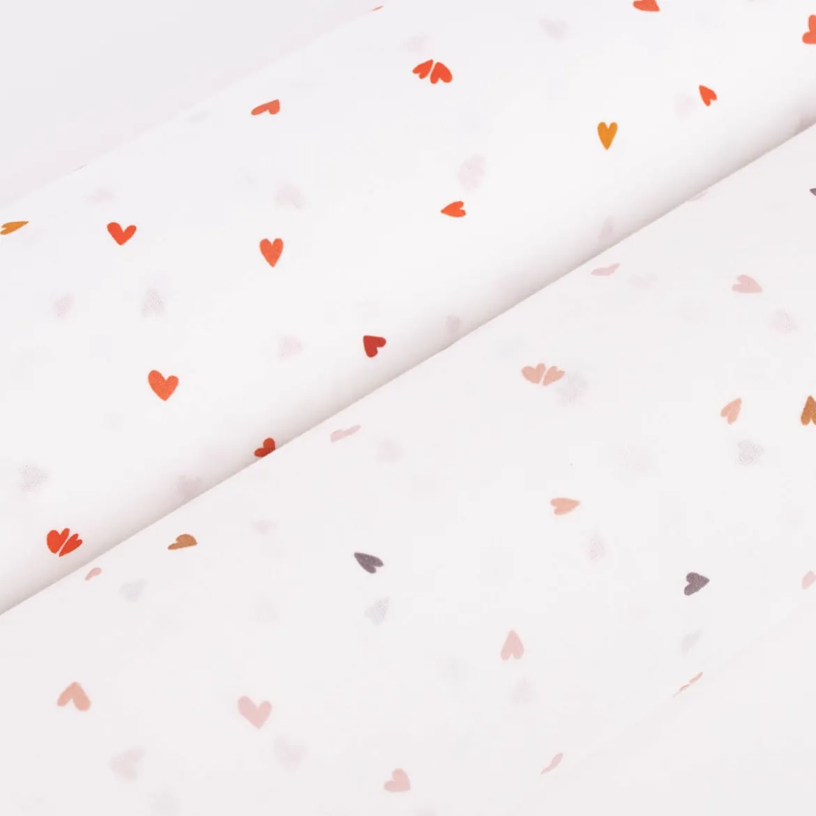 Baumwollstoff Webware Coreo Herzchen Mini-Herzen weiß rot 1,47m Breite