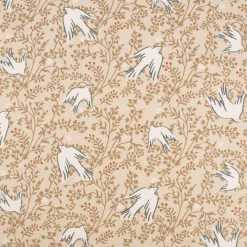Baumwollstoff Webware Daphne Vögel Tauben Zweige beige 1,47m Breite