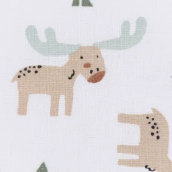 Baumwollstoff Webware Elan Elch Tannenbaum weiß braun grün 1,47m Breite