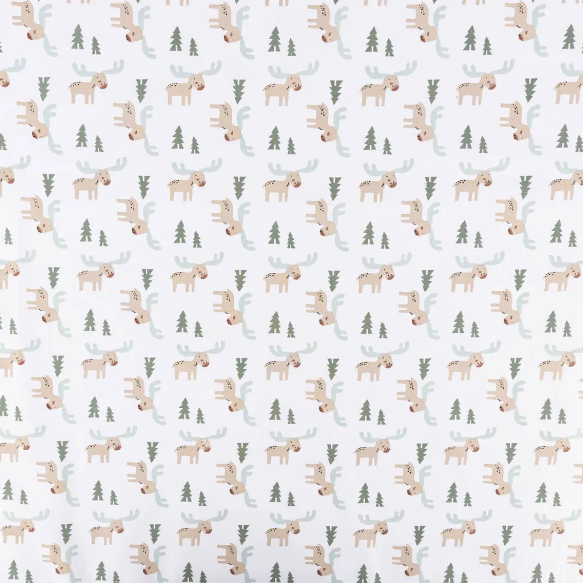 Baumwollstoff Webware Elan Elch Tannenbaum weiß braun grün 1,47m Breite