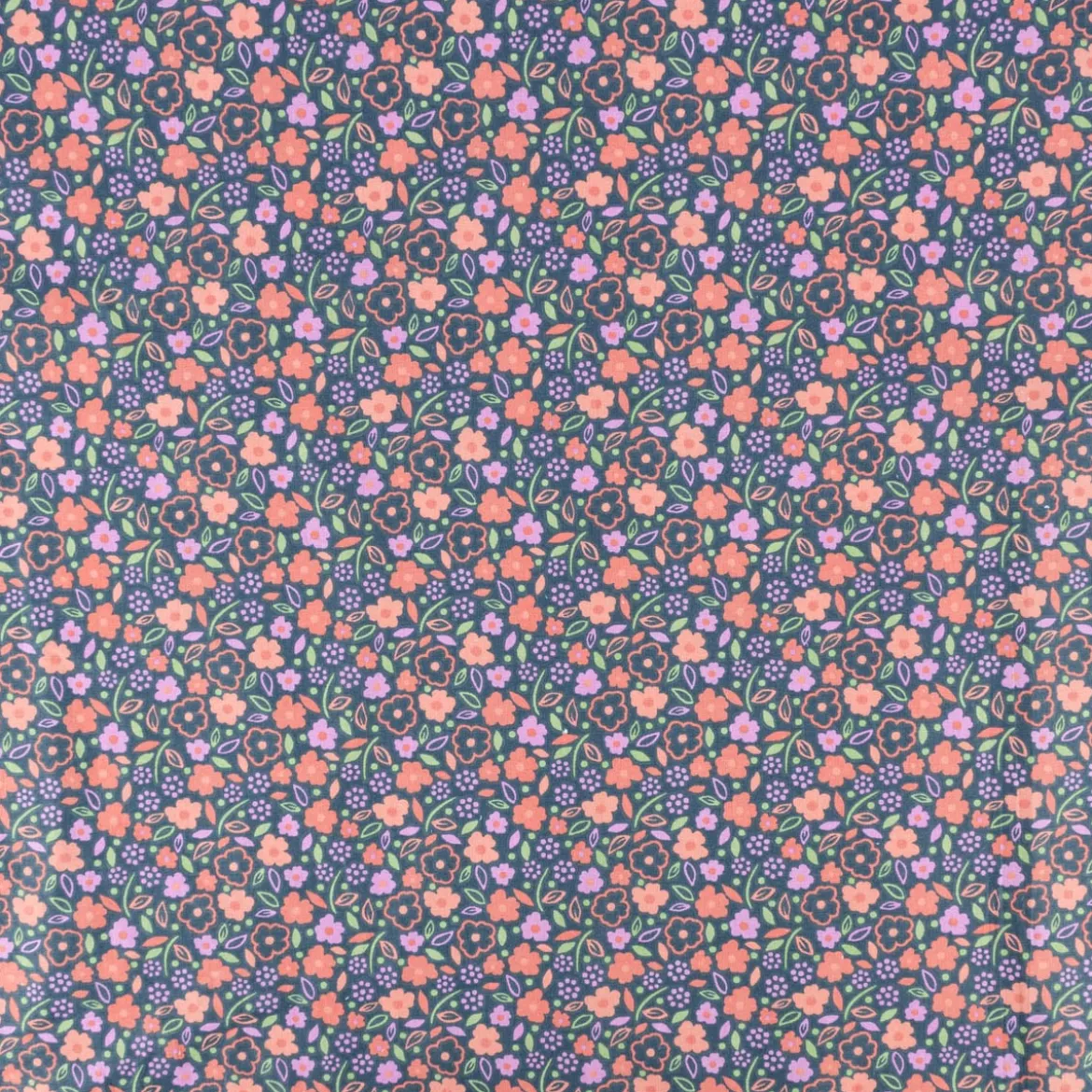 Baumwollstoff Webware Erika Blümchen blau rosarot 1,47m Breite