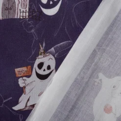 Baumwollstoff Webware Halloween Gespenster Geisterschloss violett weiß 1,5m Breite