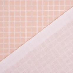 Baumwollstoff Webware Jules Gitter Karo rosa weiß 1,47m Breite