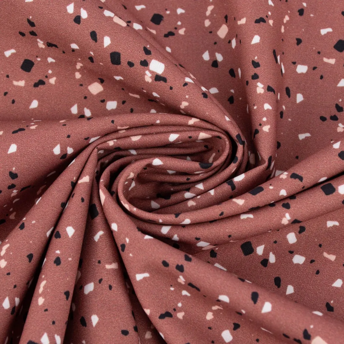 Baumwollstoff Webware Terrazzo terracotta 1,47m Breite