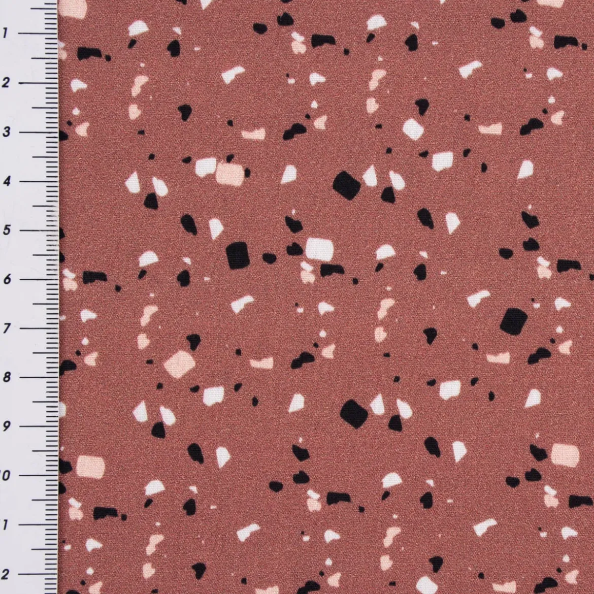 Baumwollstoff Webware Terrazzo terracotta 1,47m Breite