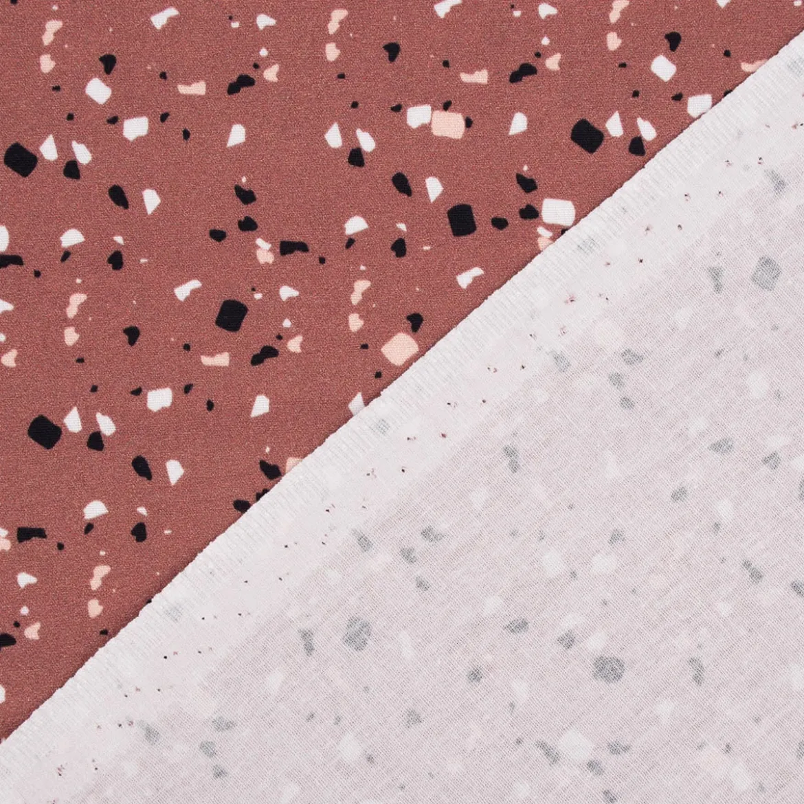 Baumwollstoff Webware Terrazzo terracotta 1,47m Breite