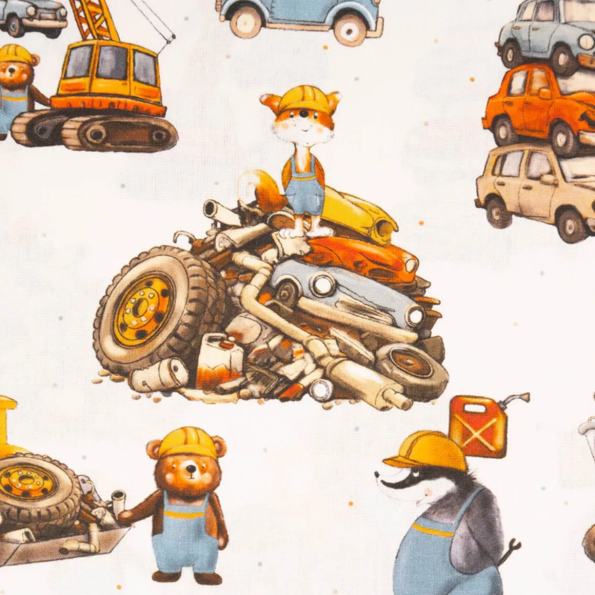 Baumwollstoff Webware Uppsala Schrottplatz ecru bunt von Swafing 1,47m Breite
