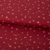 Baumwollstoff Webware Weihnachten Sterne bordeaux rot goldfarbig 1,45m Breite