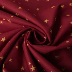 Baumwollstoff Webware Weihnachten Sterne bordeaux rot goldfarbig 1,45m Breite