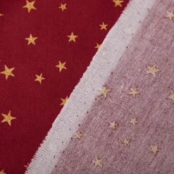 Baumwollstoff Webware Weihnachten Sterne bordeaux rot goldfarbig 1,45m Breite