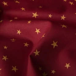 Baumwollstoff Webware Weihnachten Sterne bordeaux rot goldfarbig 1,45m Breite