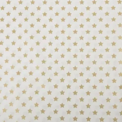 Baumwollstoff Webware Weihnachten Sterne wollweiß goldfarbig 1,45m Breite