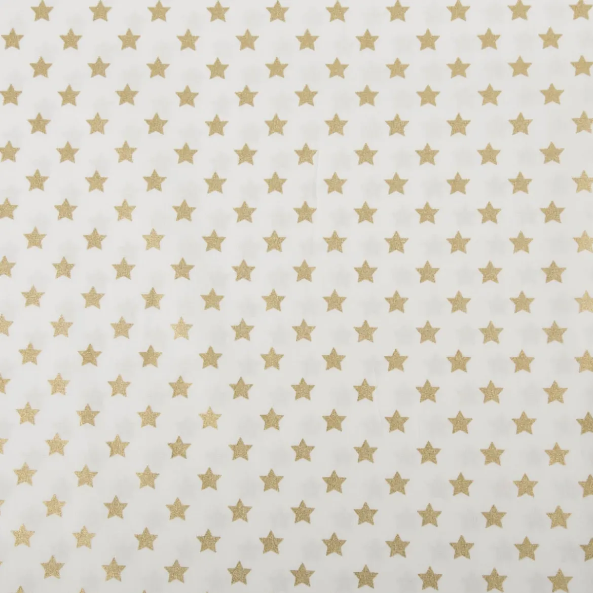 Baumwollstoff Webware Weihnachten Sterne wollweiß goldfarbig 1,45m Breite