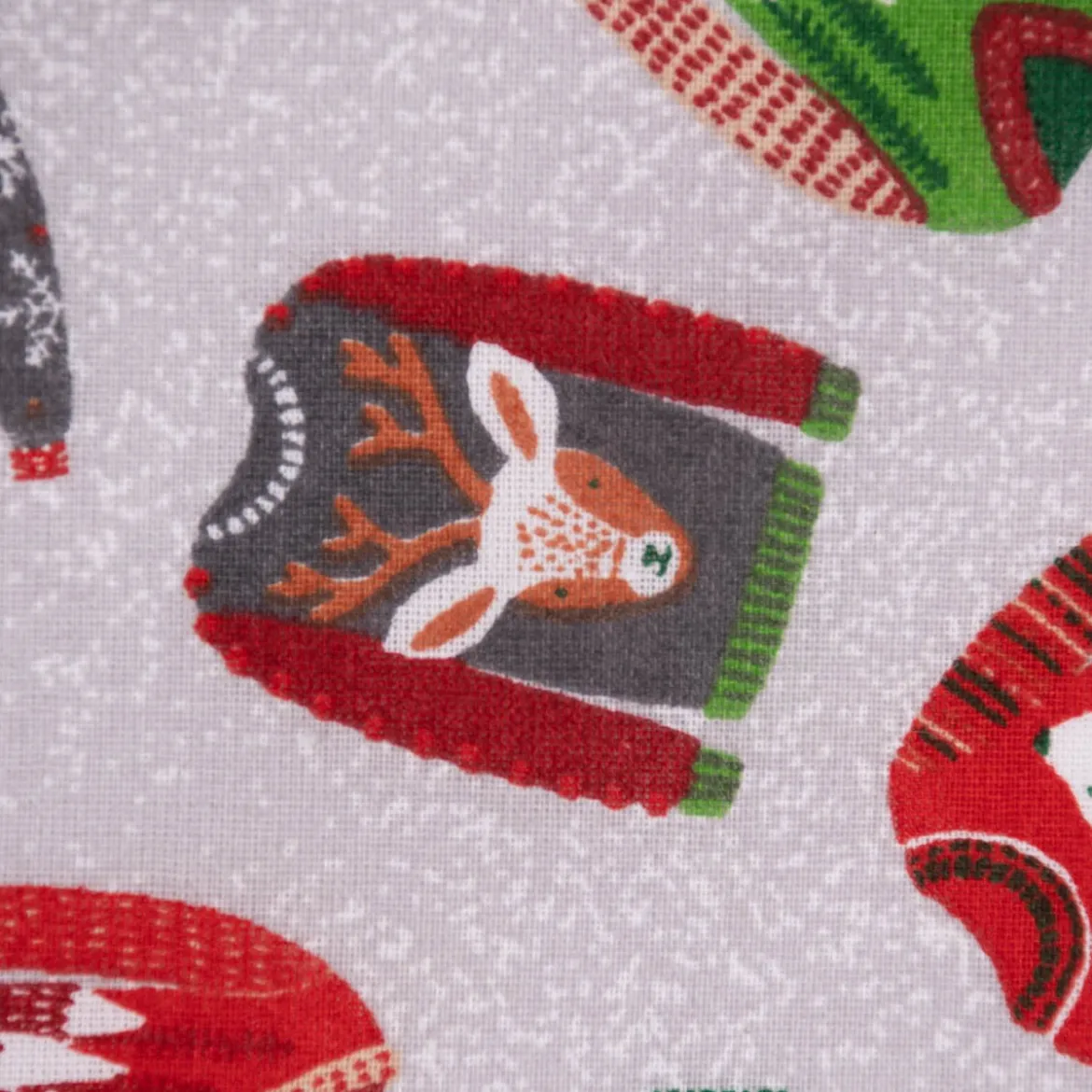 Baumwollstoff Weihnachten Weihnachtspullover grau bunt 1,40m Breite