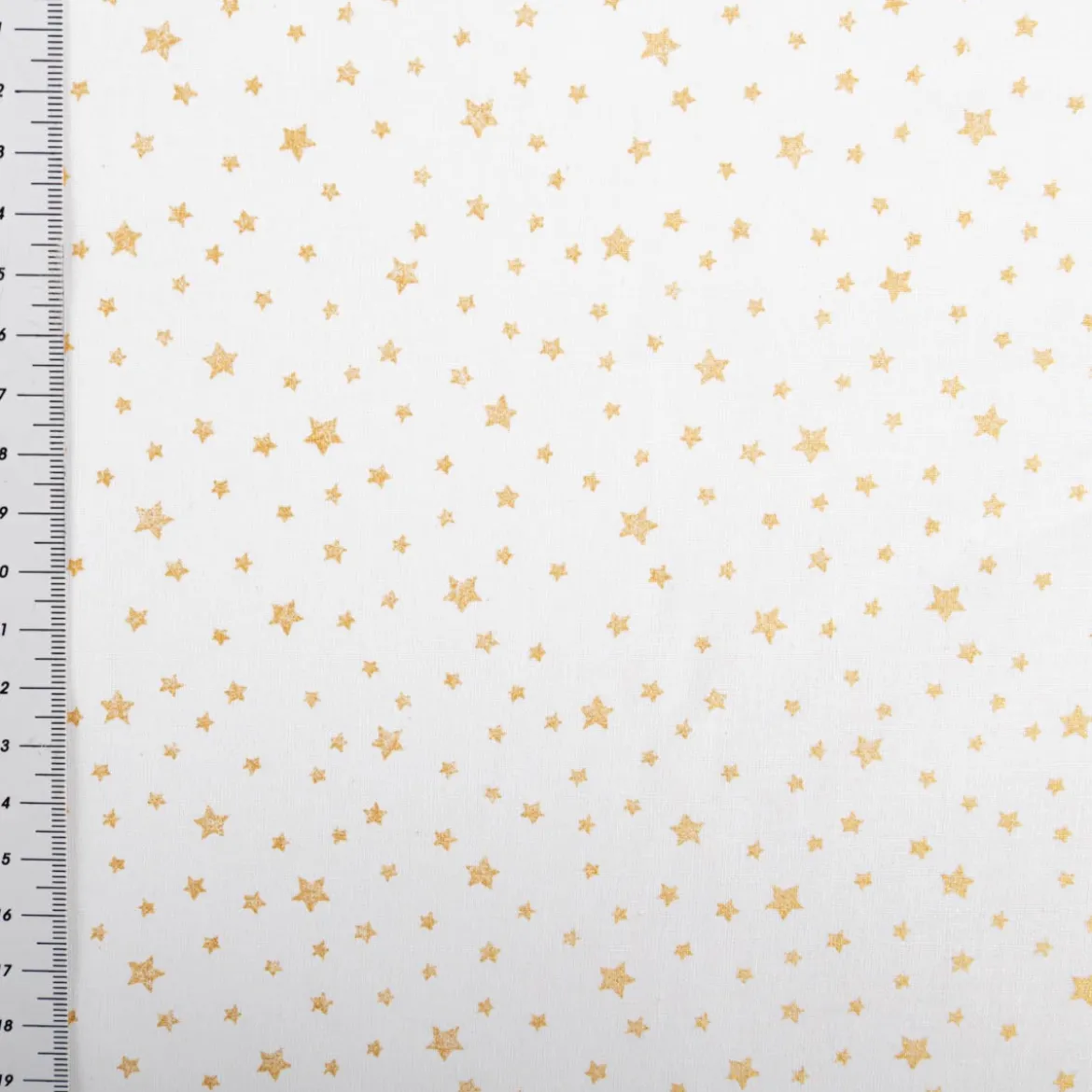 Baumwollstoff Weihnachtsstoff Sternchen weiß gold 1,47m Breite