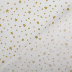 Baumwollstoff Weihnachtsstoff Sternchen weiß altgold 1,47m Breite