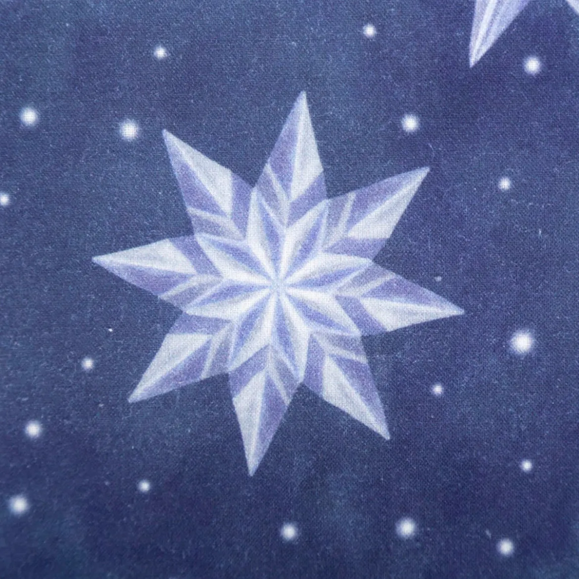 Baumwollstoff Weihnachtsstoff PopelineI Ice Star Frozen blau 1,40m Breite