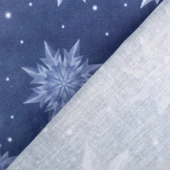 Baumwollstoff Weihnachtsstoff PopelineI Ice Star Frozen blau 1,40m Breite