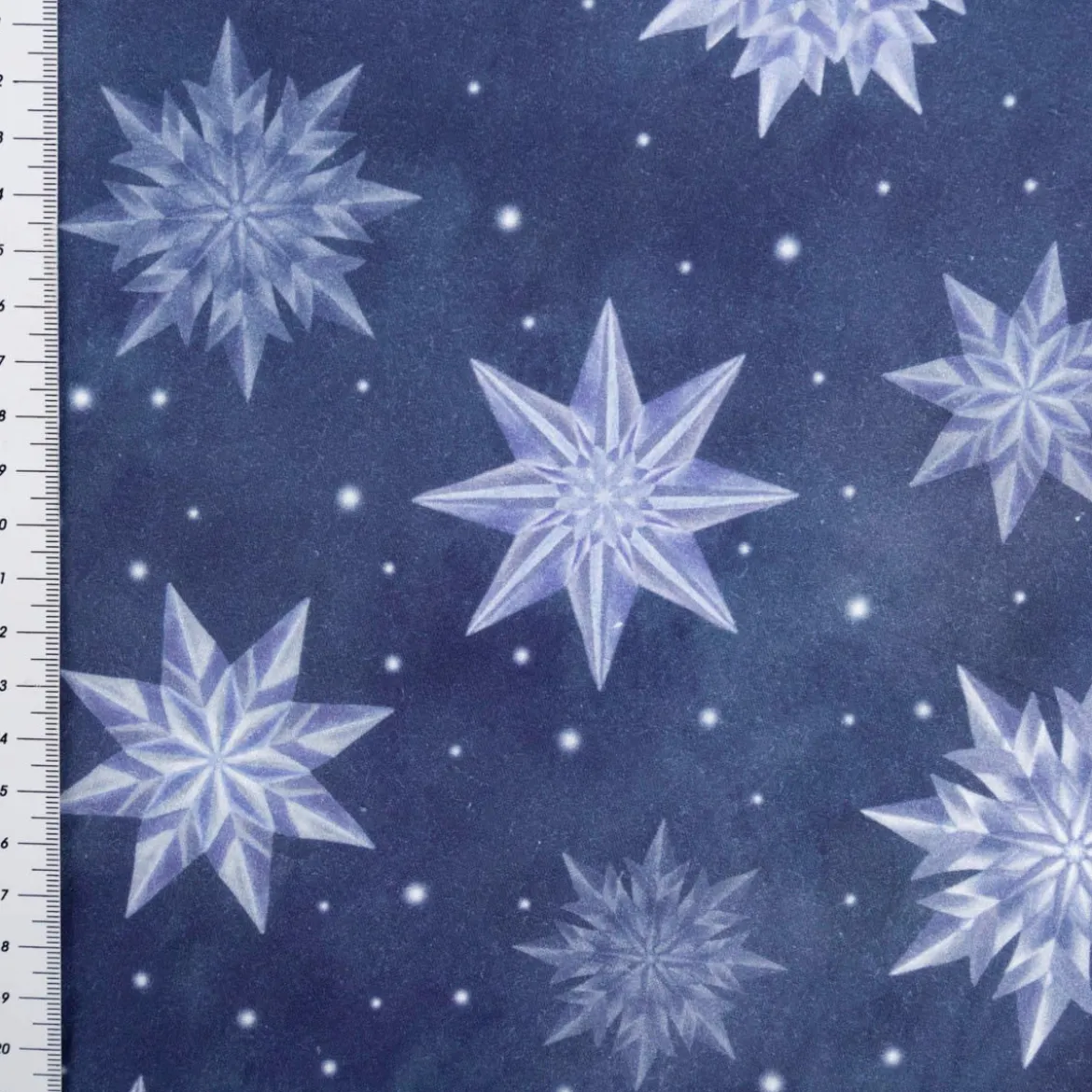 Baumwollstoff Weihnachtsstoff PopelineI Ice Star Frozen blau 1,40m Breite