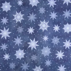 Baumwollstoff Weihnachtsstoff PopelineI Ice Star Frozen blau 1,40m Breite