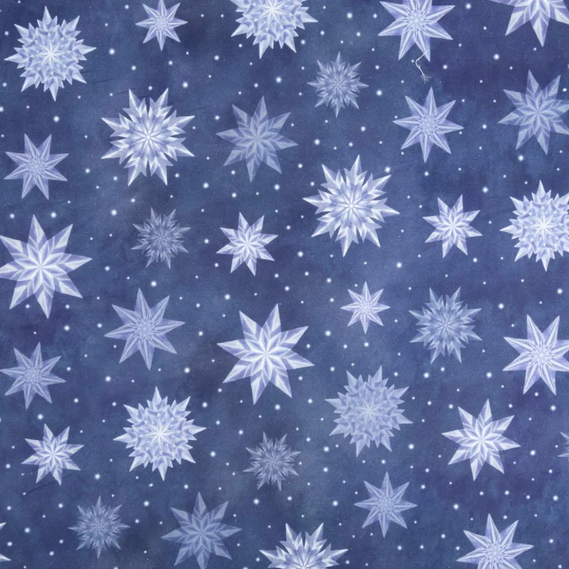 Baumwollstoff Weihnachtsstoff PopelineI Ice Star Frozen blau 1,40m Breite