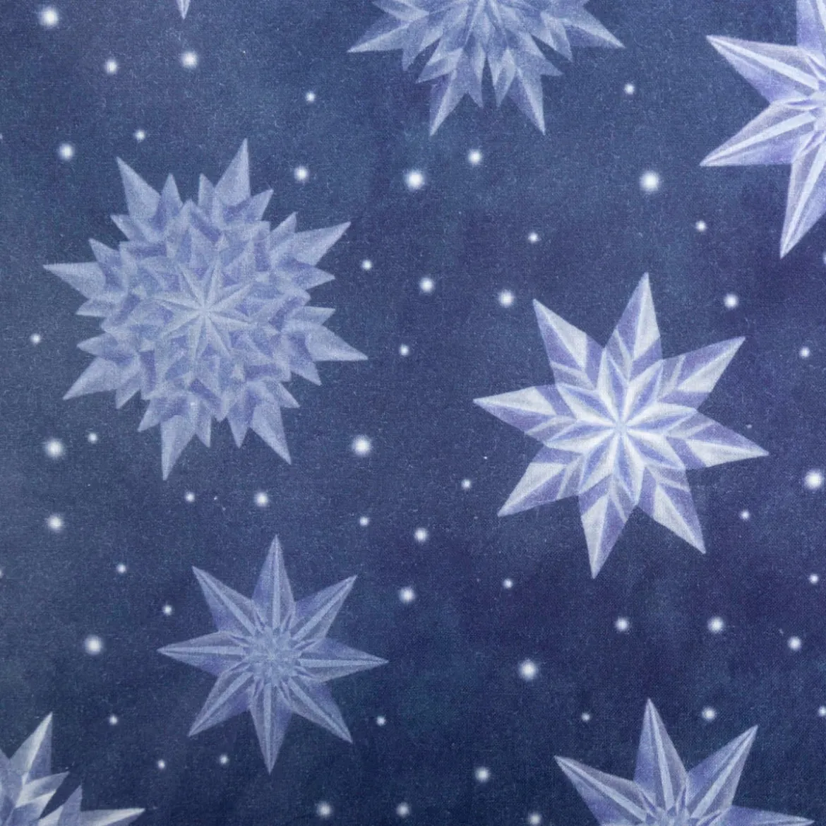 Baumwollstoff Weihnachtsstoff PopelineI Ice Star Frozen blau 1,40m Breite