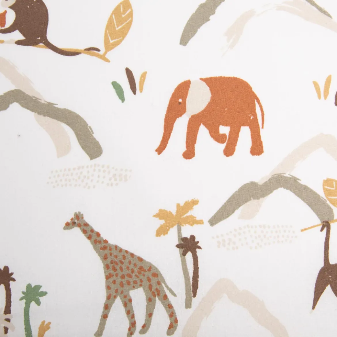 Baumwollstoff Zambia Tiere aus Afrika creme braun 1,47m Breite