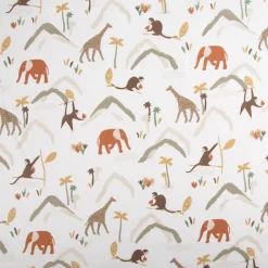 Baumwollstoff Zambia Tiere aus Afrika creme braun 1,47m Breite